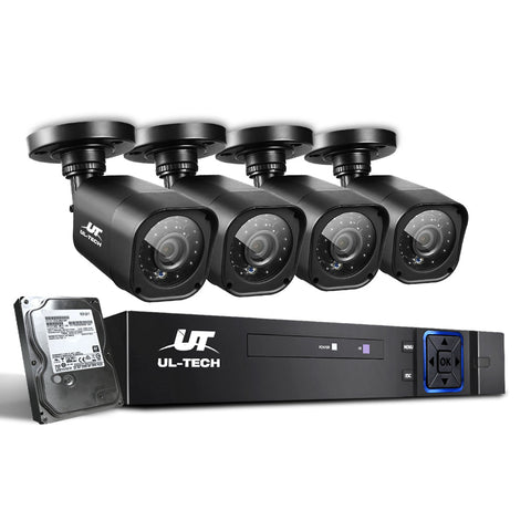 Ul Tech Cctv Security System 8Ch Dvr 4 Cameras 2Tb Hard Drive Security Cameras