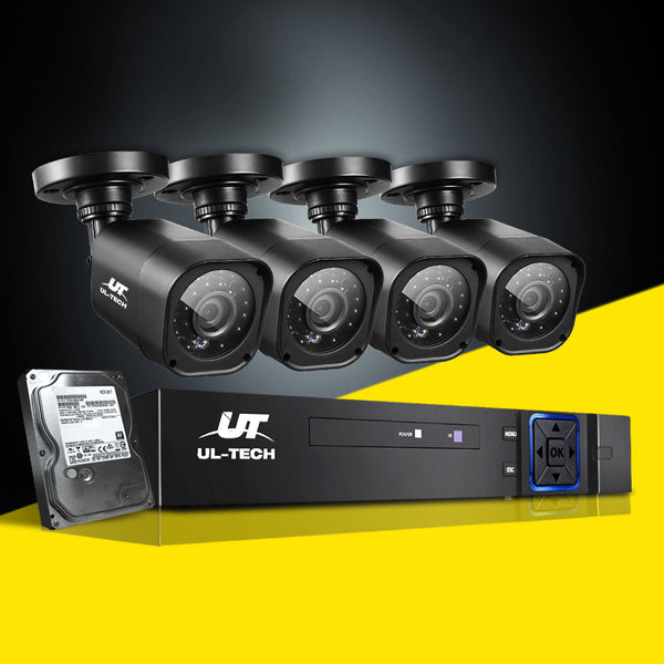 Ul Tech Cctv Security System 8Ch Dvr 4 Cameras 2Tb Hard Drive Security Cameras