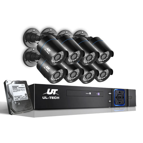 Ul Tech Cctv Security System 8Ch Dvr 8 Cameras 2Tb Hard Drive Security Cameras