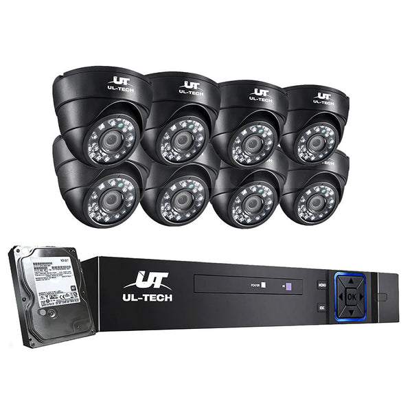 Ul Tech Cctv Security System 8Ch Dvr 8 Cameras 1Tb Hard Drive Security Cameras