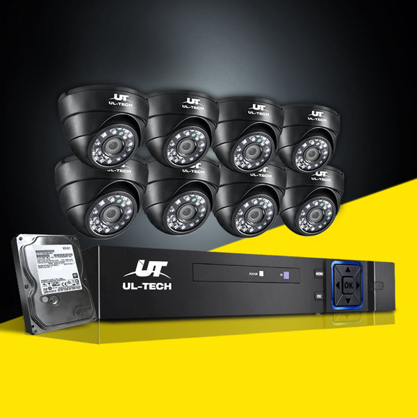 Ul Tech Cctv Security System 8Ch Dvr 8 Cameras 1Tb Hard Drive Security Cameras