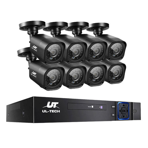 Ul Tech Cctv Security System 8Ch Dvr 8 Cameras 1080P Security Cameras