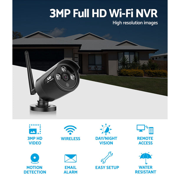 Ul Tech Wireless Cctv 3Mp Camera Bullet Security Cameras