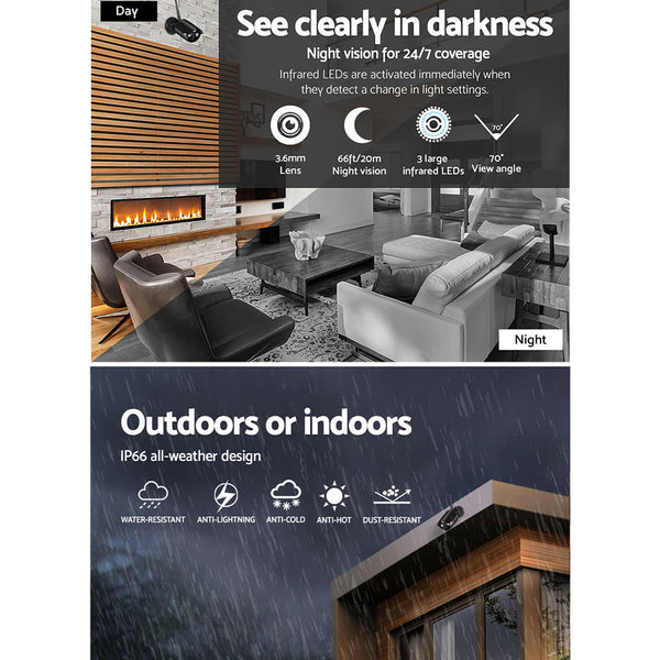 Ul Tech Wireless Cctv 3Mp 2 Cameras Bullet Security Cameras