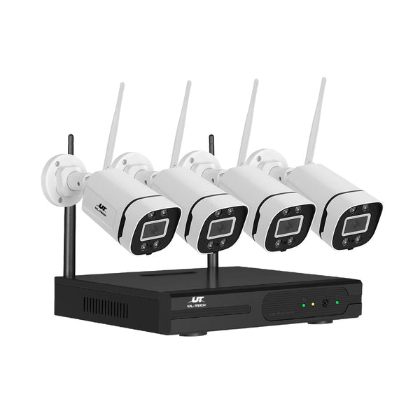 Ul Tech Wireless Cctv Security System 8Ch Nvr 3Mp 4 Square Cameras Security Cameras