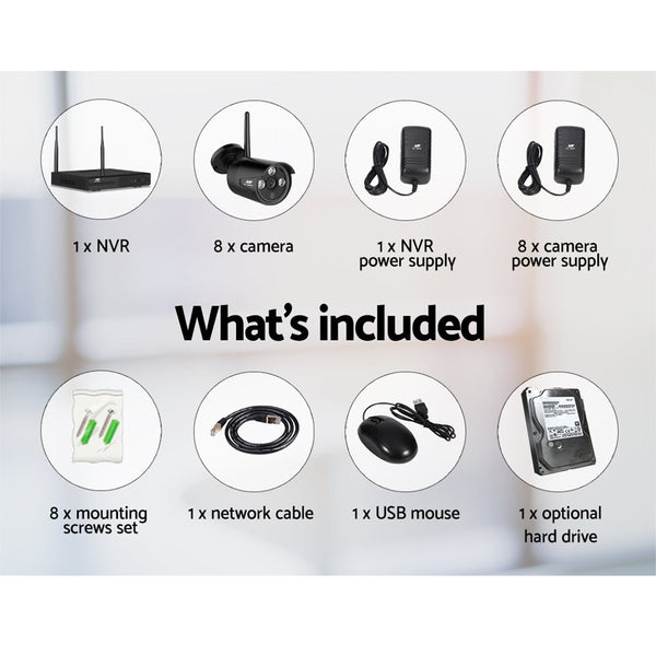 Ul Tech Wireless Cctv Security System 8Ch Nvr 3Mp Bullet Cameras 1Tb Security Cameras