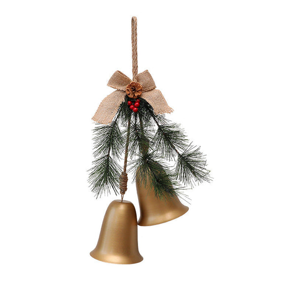 Christmas Bell Ornament Diy Indoor Door Window Wall Decoration Pine Needle Hanging Seasonal Decorations