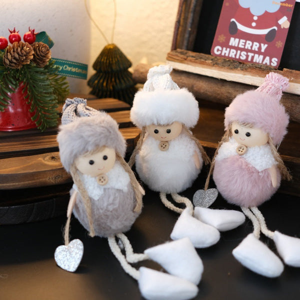 Christmas Angel Doll Decorative Plush Hanging Ornament For Tree Hotel Bar Counter Decoration Gift Box Accessories Seasonal Decorations