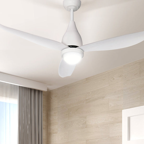 Devanti 52'' Ceiling Fan Dc Motor Led Light Remote Control White Ceiling Fans