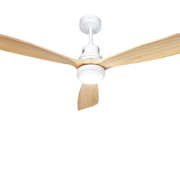 Devanti 52'' Ceiling Fan Ac Motor Led Light Remote Light Wood Ceiling Fans