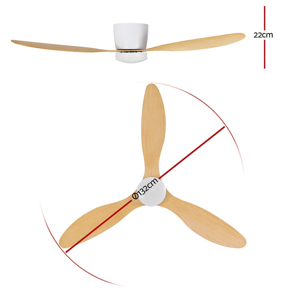 Devanti 52'' Ceiling Fan Dc Motor W/Light W/Remote Light Wood Ceiling Fans