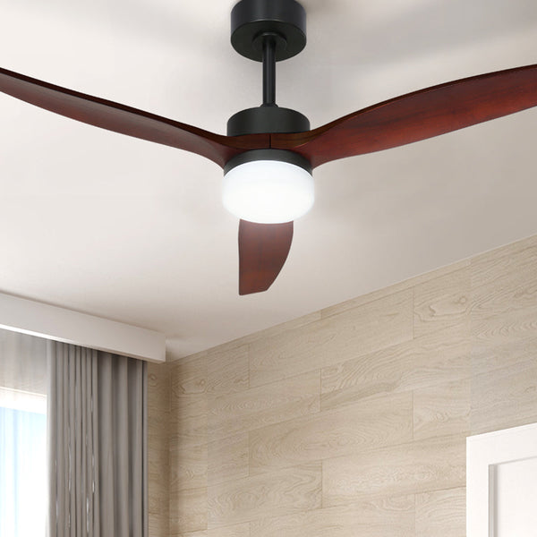 Devanti 52'' Ceiling Fan Ac Motor 3 Blades W/Light Dark Wood Ceiling Fans