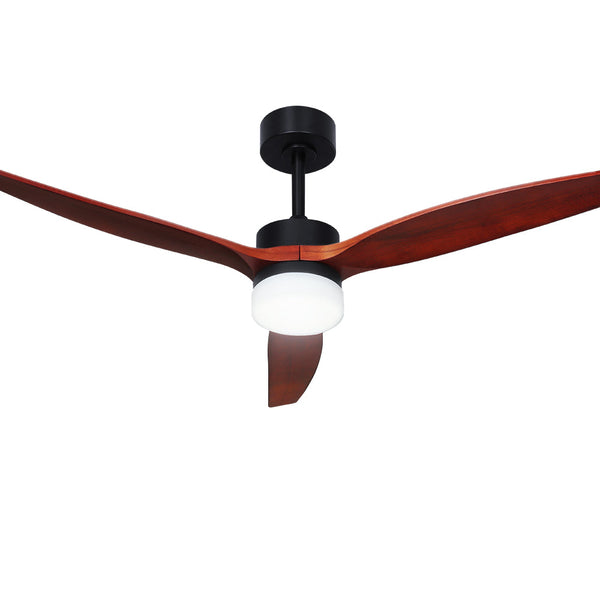 Devanti 52'' Ceiling Fan Ac Motor 3 Blades W/Light Dark Wood Ceiling Fans