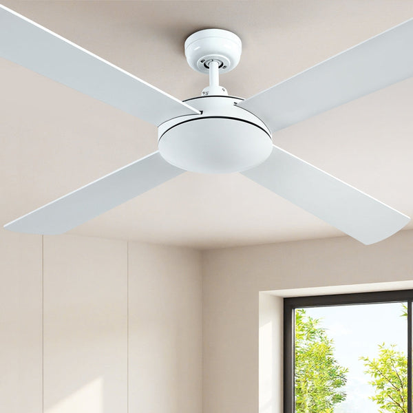 Devanti 52'' Ceiling Fan Dc Motor 4 Blades W/Remote White Ceiling Fans