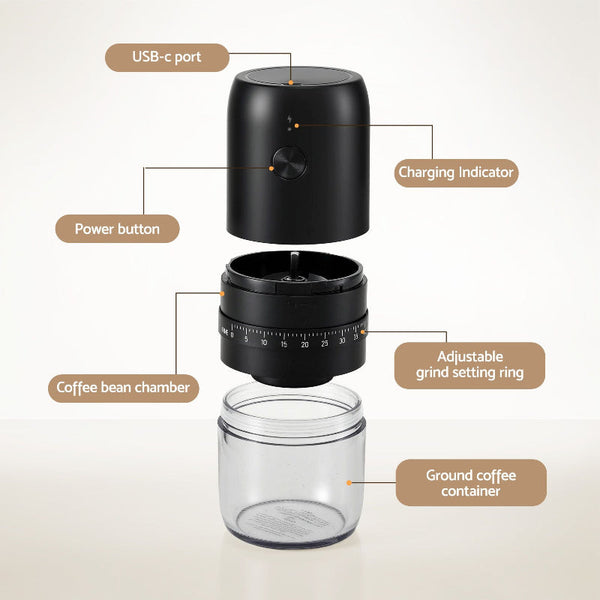 Devanti Usb C Rechargeable Coffee Grinder With 40 Settings Coffee Grinders