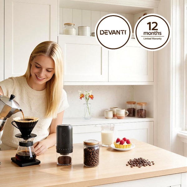 Devanti Usb C Rechargeable Coffee Grinder With 40 Settings Coffee Grinders