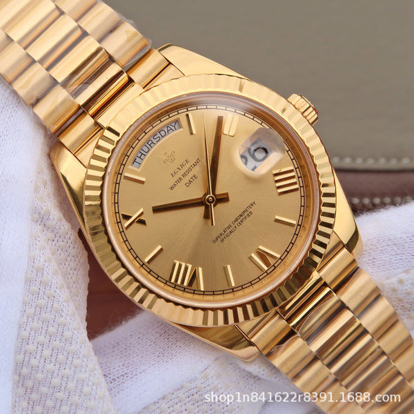 Fashion Style Brand Classic Sunday Calendar Watch Men's Quartz Waterproof Wristwatch Watches