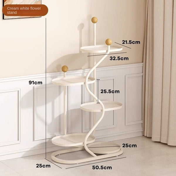 Mobile Flower Stand With Wheels Multi Layer Metal Plant Shelf For Living Room And Balcony Floor Standing Planter Rack Plant Stands