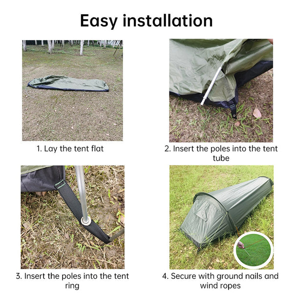 Lightweight Single Person Camping Tent Outdoor Sleeping Bag Hiking Travel Gear 2025 Novelty Tents