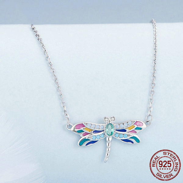 Colorful Delicate Dragonfly Necklace For Women Necklaces & Pendants