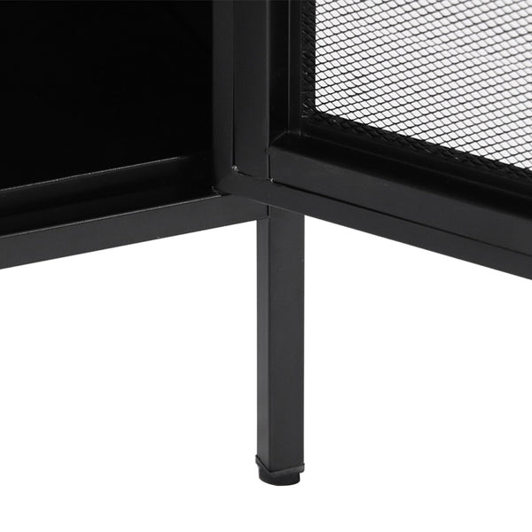 Levede 80Cm X 40Cm 101.5Cm Storage Cabinet Steel Kitchen Black Cabinets & Cupboards