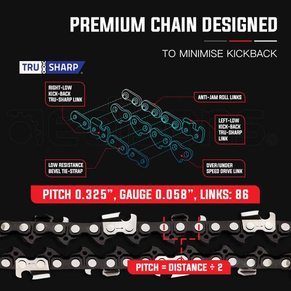 Baumr Ag 22' Premium 0.325' Pitch Commercial Chainsaw Chain Replacement Chainsaw Parts