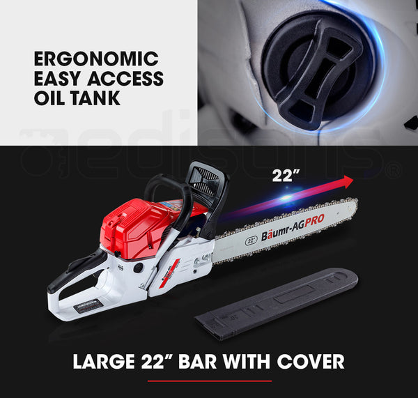 Baumr Ag Baumr Ag Commercial Petrol Chainsaw E Start 22" Bar Saw Tree Pruning Top Handle Chainsaws