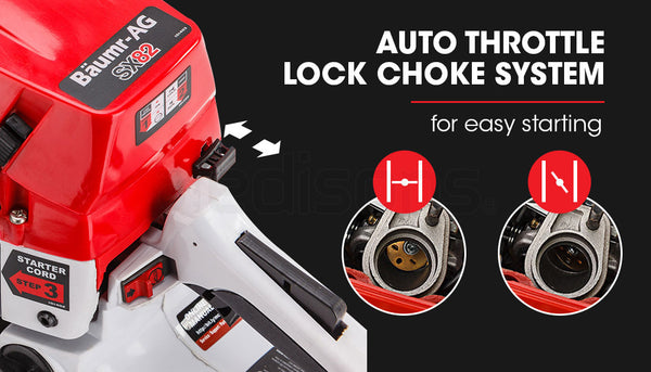 Baumr Ag Baumr Ag Commercial Petrol Chainsaw E Start 24" Bar Saw Top Handle Tree Pruning Candles