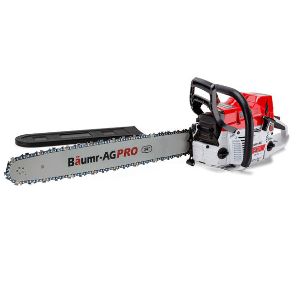 Baumr Ag Commercial Petrol Chainsaw E Start 24" Bar Saw Top Handle Tree Pruning Candles