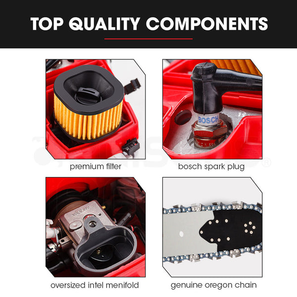 Baumr Ag Baumr Ag Petrol Commercial Chainsaw 24 Bar E Start Saw Top Handle Pruning Chainsaws