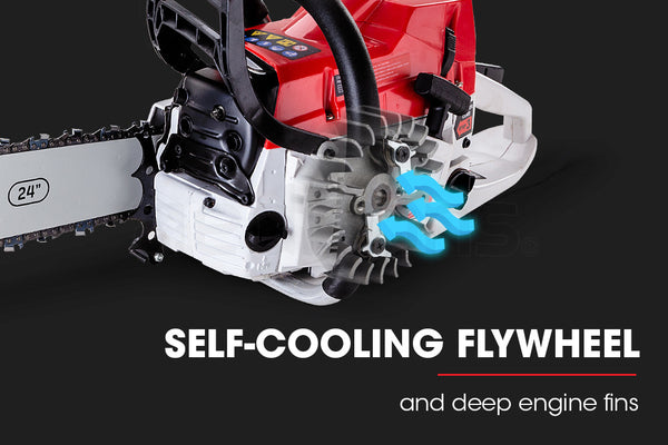 Baumr Ag Baumr Ag Petrol Commercial Chainsaw 24 Bar E Start Saw Top Handle Pruning Chainsaws