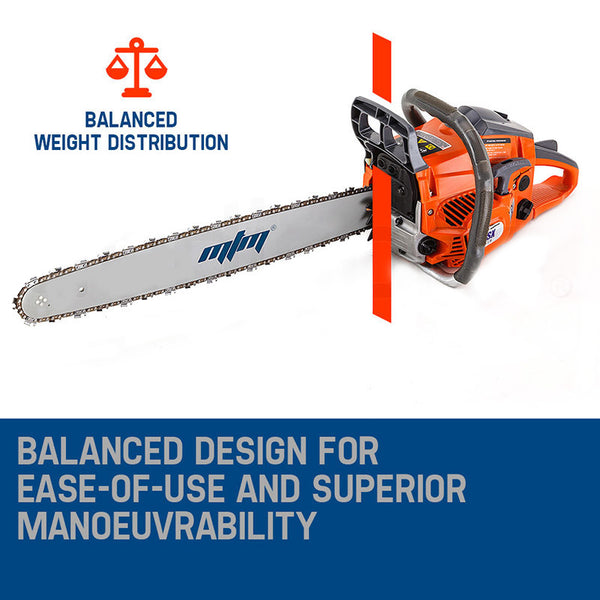 Mtm Petrol Commercial Chainsaw 22 Bar E Start Tree Pruning Saw Top Handle Chainsaws