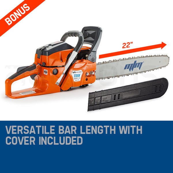 Mtm Petrol Commercial Chainsaw 22 Bar Chain Saw E Start Tree Pruning Top Handle Chainsaws