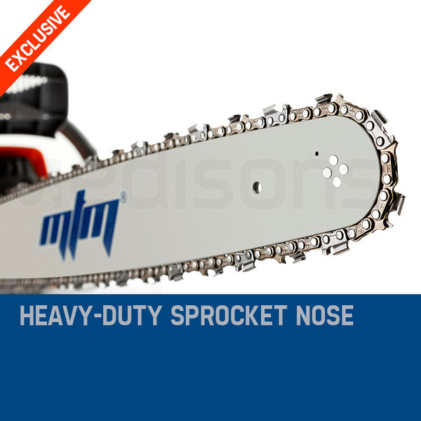 Mtm Petrol Commercial Chainsaw 22 Bar Chain Saw E Start Tree Pruning Top Handle Chainsaws