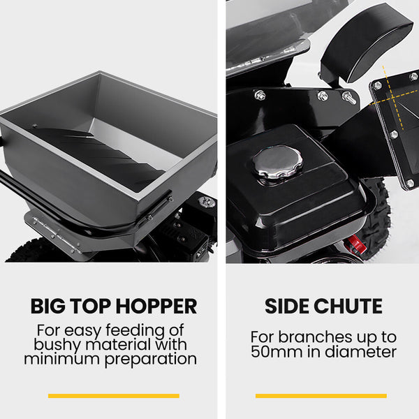 Michigan 6Hp 212Cc Petrol Wood Chipper Shredder Mulcher Chippers Shredders Mulchers