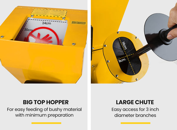 Michigan 15Hp Petrol Wood Chipper Garden Mulcher Shredder 420Cc Commercial Series Chippers Shredders Mulchers