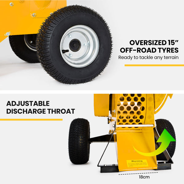 Michigan 18Hp Petrol Wood Chipper Commercial 420Cc Shredder Mulcher Garden Tree Grinder Chippers Shredders Mulchers