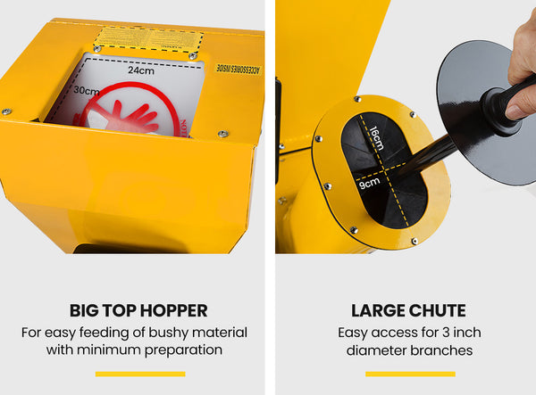 Michigan 18Hp Petrol Wood Chipper Commercial 420Cc Shredder Mulcher Garden Tree Grinder Chippers Shredders Mulchers