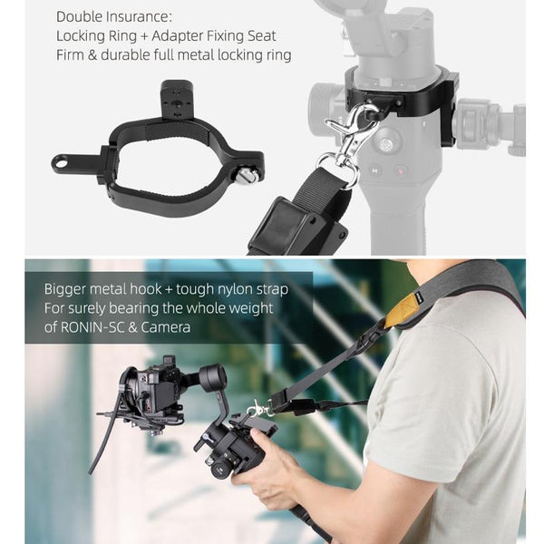 Handheld Gimbal Lanyard Strap For Dji Ronin Sc With Padded Buckle And Adapter Straps & Hand Grips