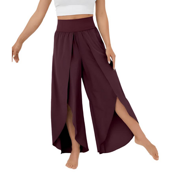 Loose Split Yoga Summer Elastic High Waist Wide Leg Trousers Women's Fashion Versatile Clothing Pants