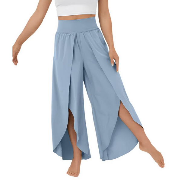 Loose Split Yoga Summer Elastic High Waist Wide Leg Trousers Women's Fashion Versatile Clothing Pants