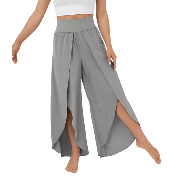 Loose Split Yoga Summer Elastic High Waist Wide Leg Trousers Women's Fashion Versatile Clothing Pants