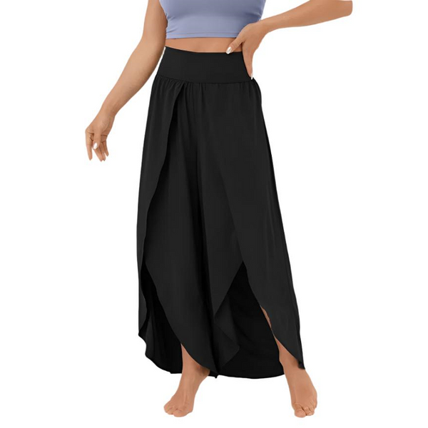 Loose Split Yoga Summer Elastic High Waist Wide Leg Trousers Women's Fashion Versatile Clothing Pants