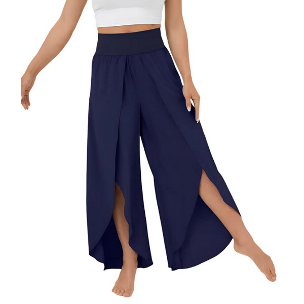Loose Split Yoga Summer Elastic High Waist Wide Leg Trousers Women's Fashion Versatile Clothing Pants