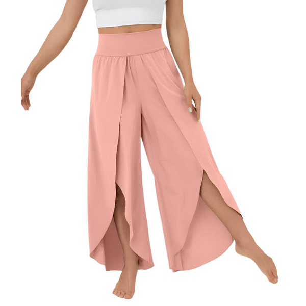 Loose Split Yoga Summer Elastic High Waist Wide Leg Trousers Women's Fashion Versatile Clothing Pants