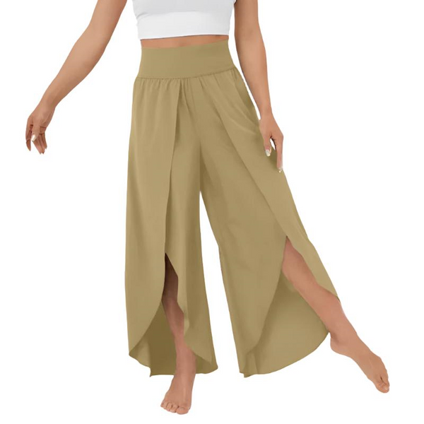 Loose Split Yoga Summer Elastic High Waist Wide Leg Trousers Women's Fashion Versatile Clothing Pants