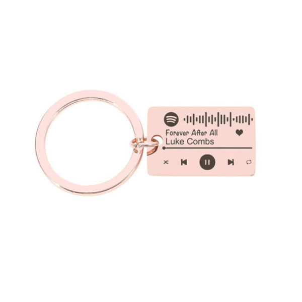 Personalized Diy Custom Music Scan Code Keychain Stainless Steel Keyrings