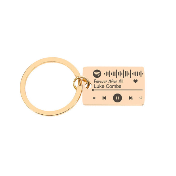 Personalized Diy Custom Music Scan Code Keychain Stainless Steel Keyrings