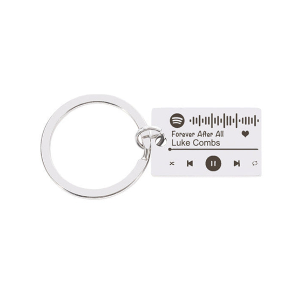 Personalized Diy Custom Music Scan Code Keychain Stainless Steel Keyrings