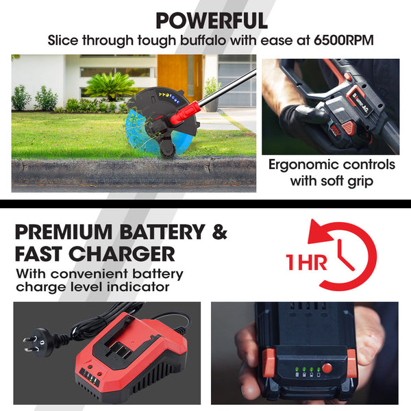 Baumr Ag 20V Cordless Line Trimmer Electric Whipper Snipper & Leaf Blower Combo Kit Battery Charger String Trimmers